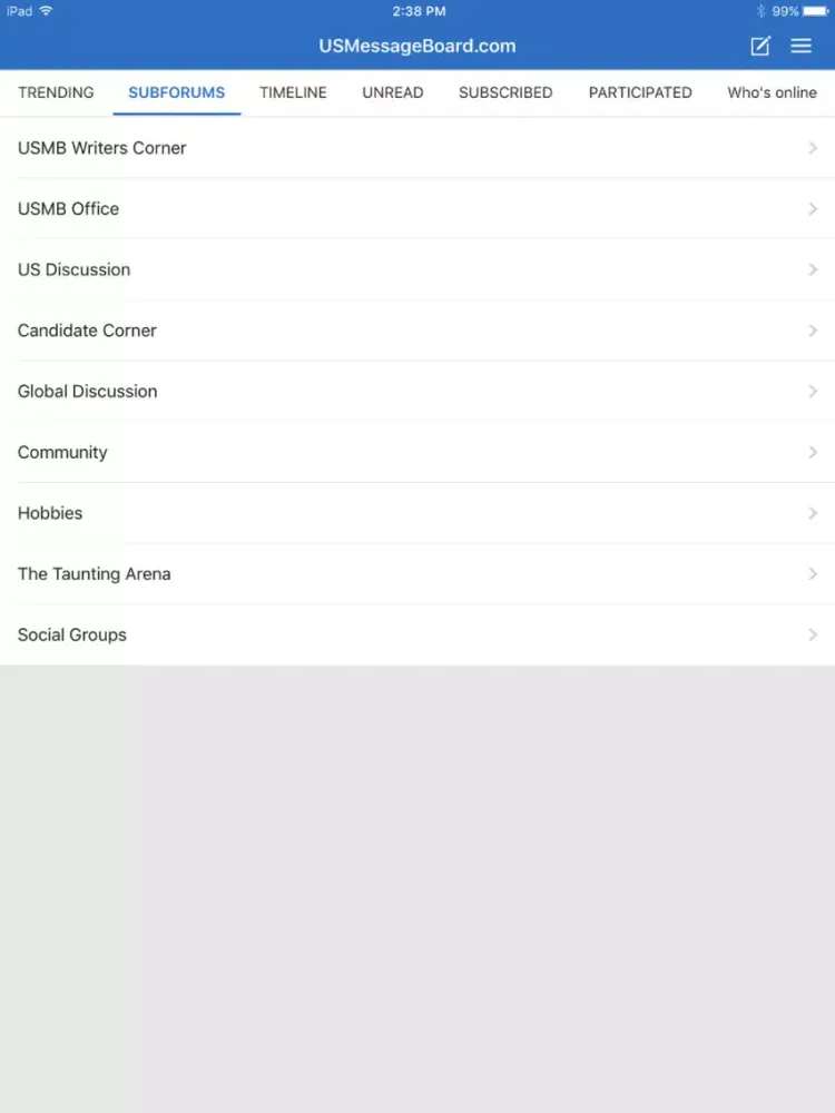 US Message Board iPad  스크린샷
