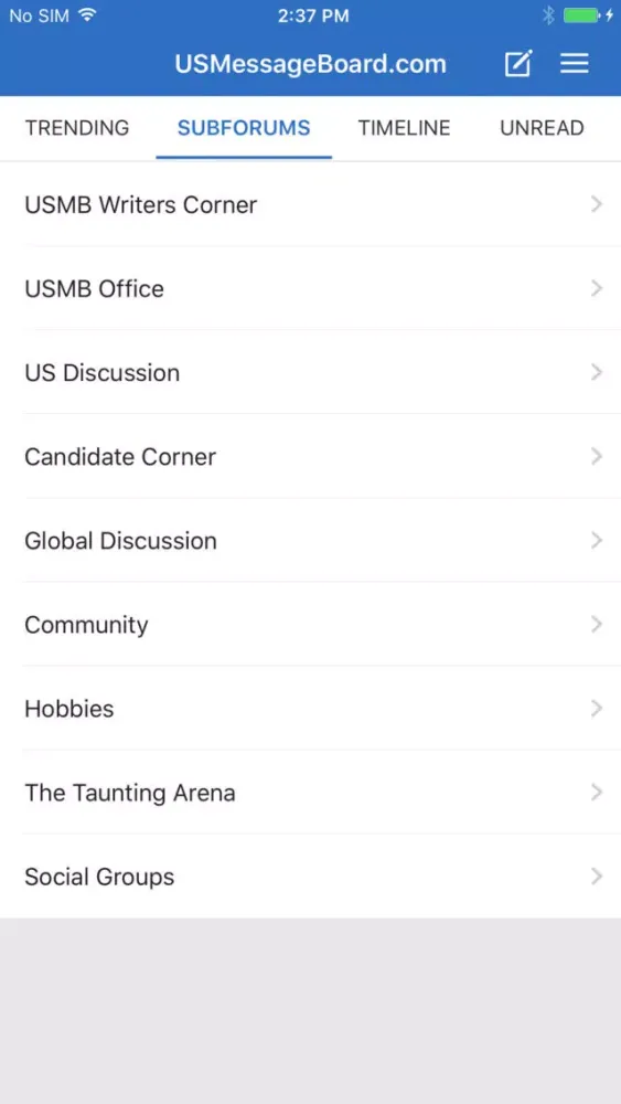 US Message Board 스크린샷