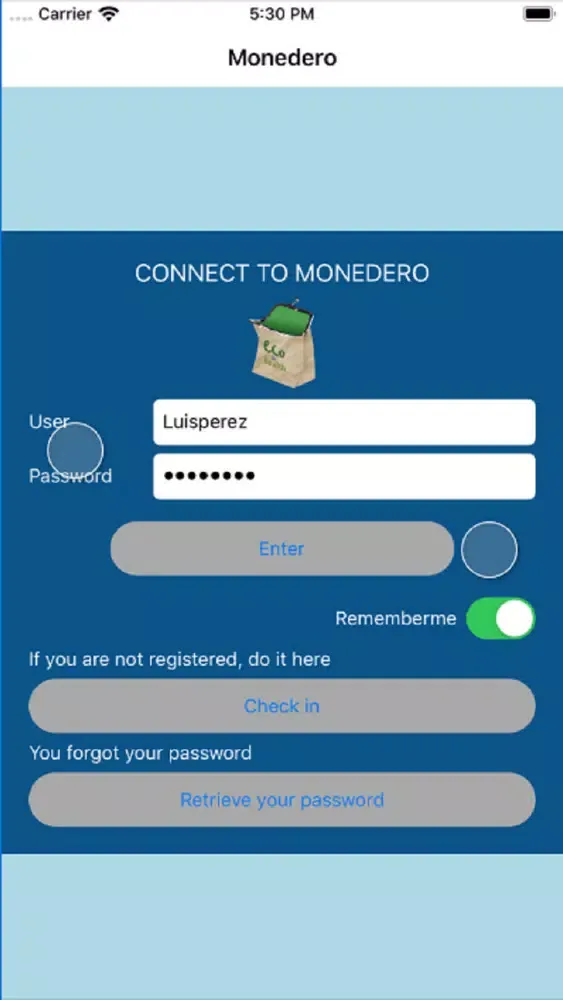 Monedero App スクリーンショット