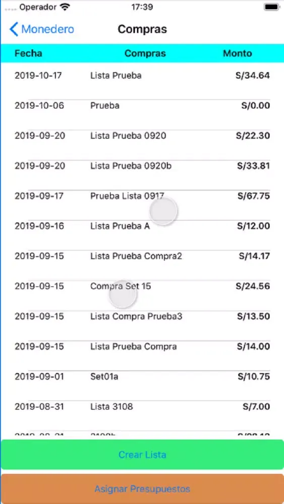 Monedero App スクリーンショット