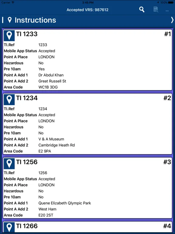 InCab for ForwardOffice iPad  Screenshots