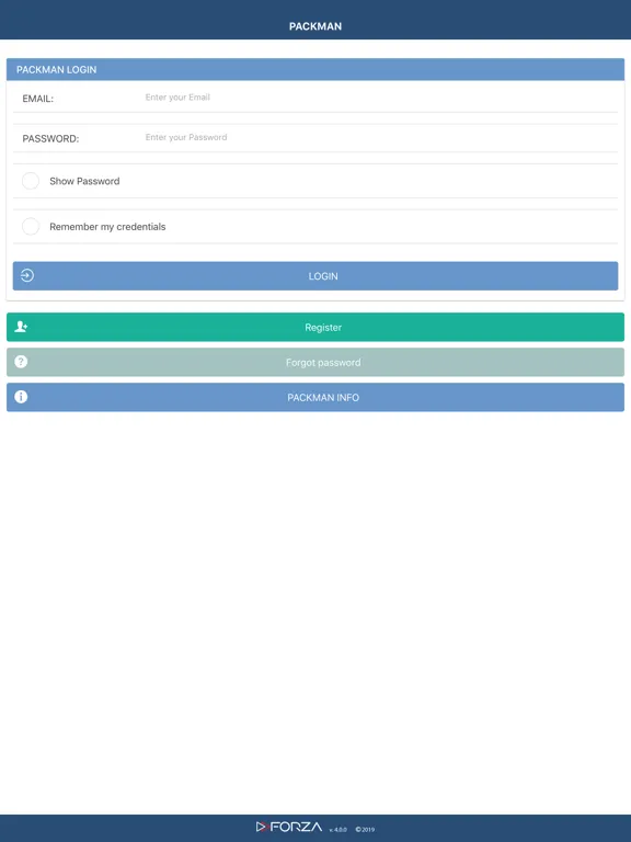 Capturas de tela do PACKMAN Package Management iPad 