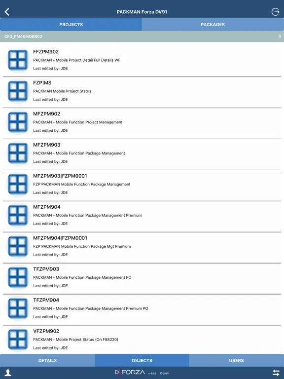 Capturas de tela do PACKMAN Package Management iPad 
