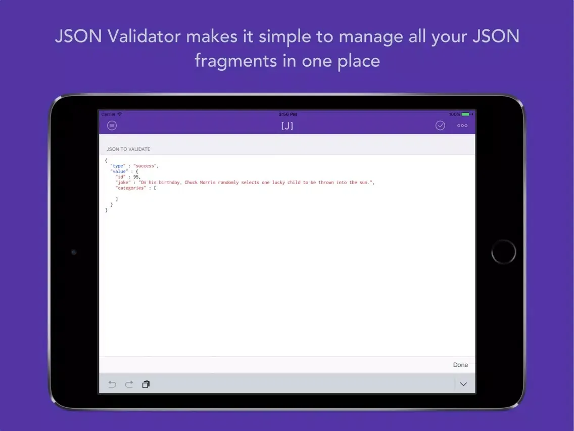 Screenshot di JSON Formatter & Validator iPad 