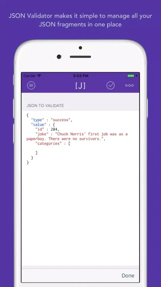 Screenshot di JSON Formatter & Validator