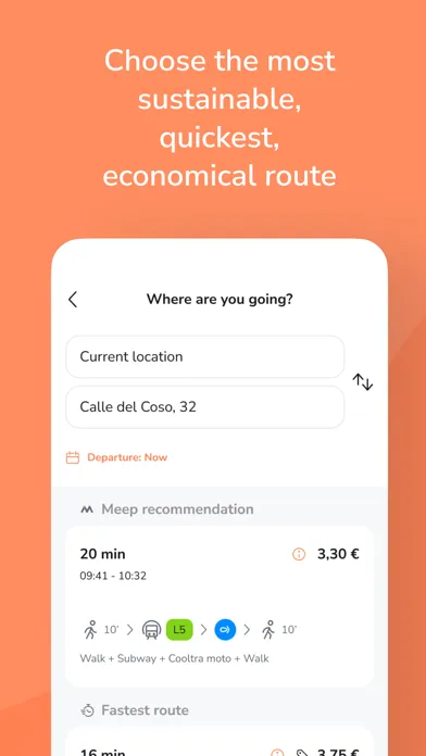 Capturas de tela do Meep - Personalized routes