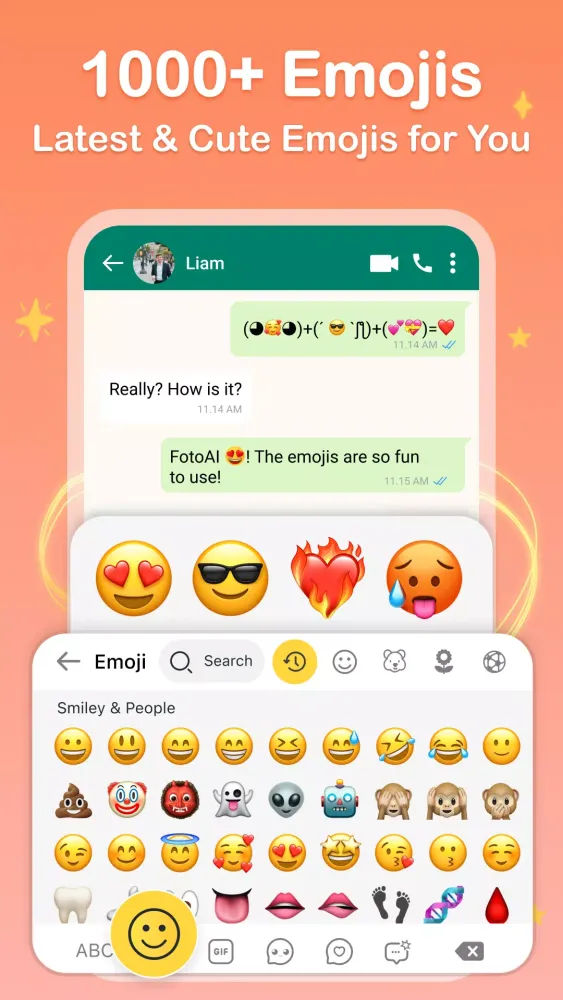 Emoji Keyboard, Themes: FotoAI Ekran Görüntüleri