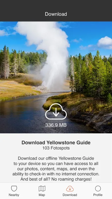 Yellowstone Offline Guide Ekran Görüntüleri