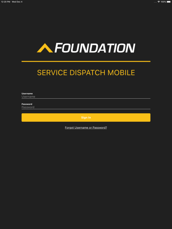 Tangkapan skrin Foundation Service iPad 
