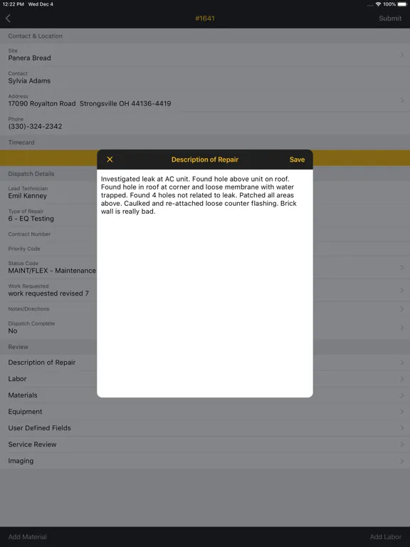 Screenshot di Foundation Service iPad 