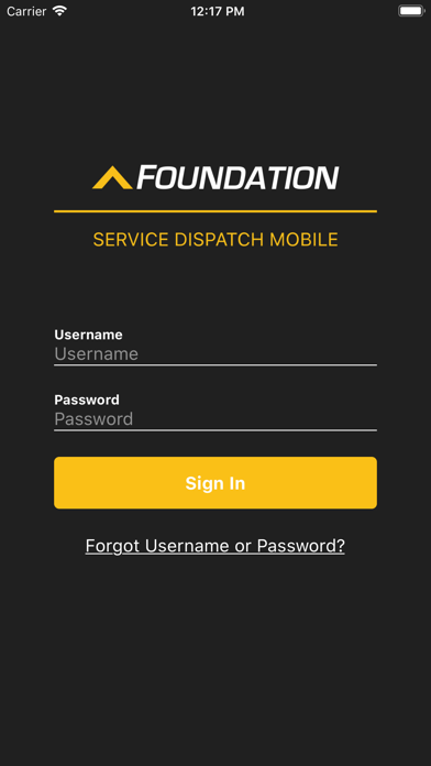 Tangkapan skrin Foundation Service