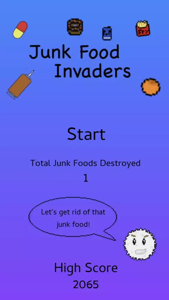 Captures d'écran de Junk Food Invaders