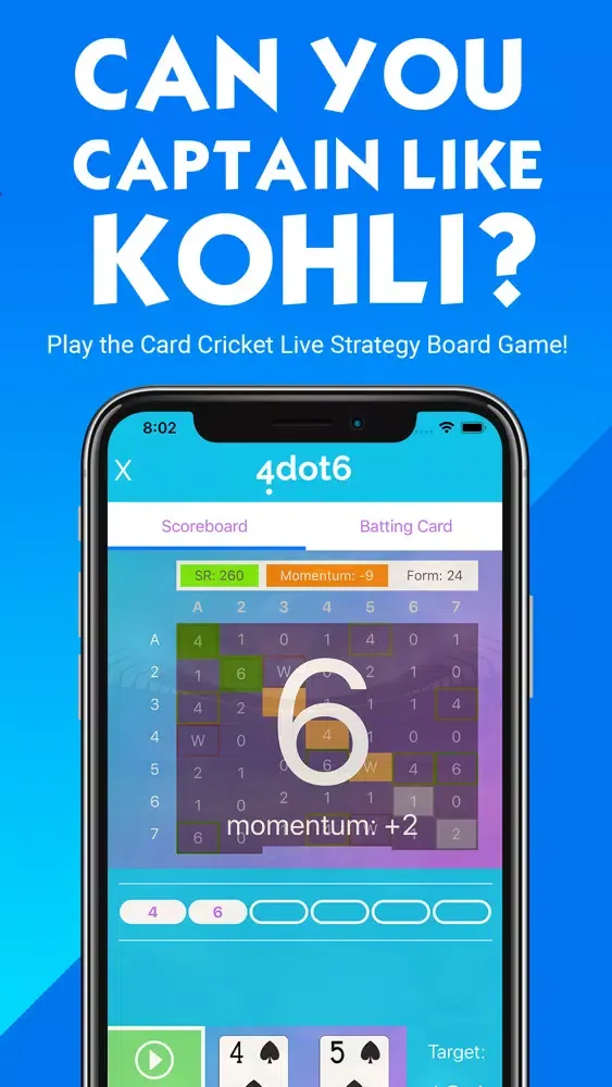 Ảnh chụp màn hình của 4dot6 Card Cricket Live