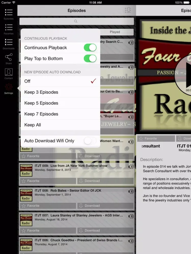 Скриншоты Inside the Jewelry Trade Radio Show iPad 