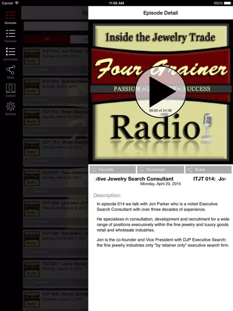 Скриншоты Inside the Jewelry Trade Radio Show iPad 