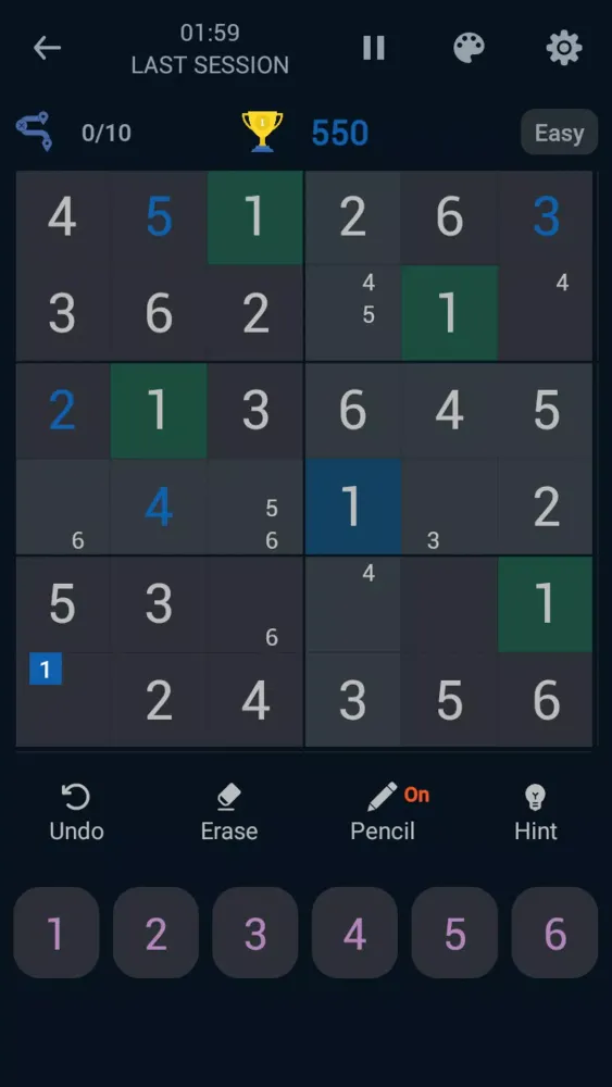 6x6 Classic Sudoku Screenshots