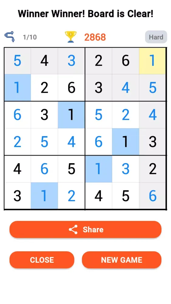 6x6 Classic Sudoku Screenshots