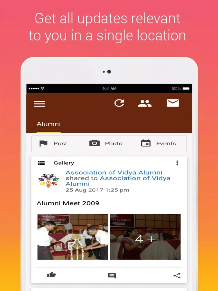 Vidya Alumni Net (AVA) iPad  Ekran Görüntüleri