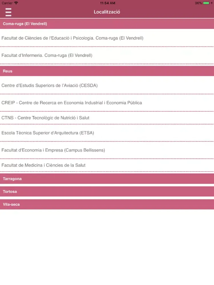 Capturas de pantalla de Universitat Rovira i Virgili iPad 