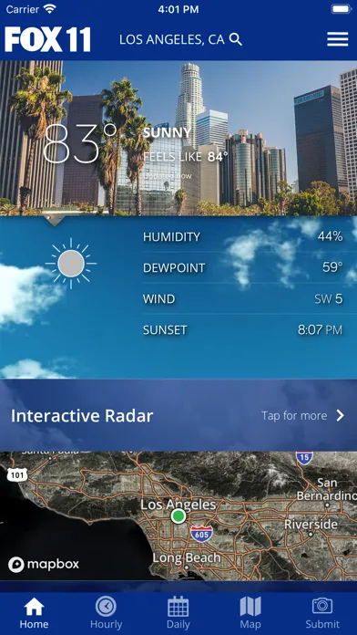 Tangkapan skrin FOX 11 Los Angeles: Weather