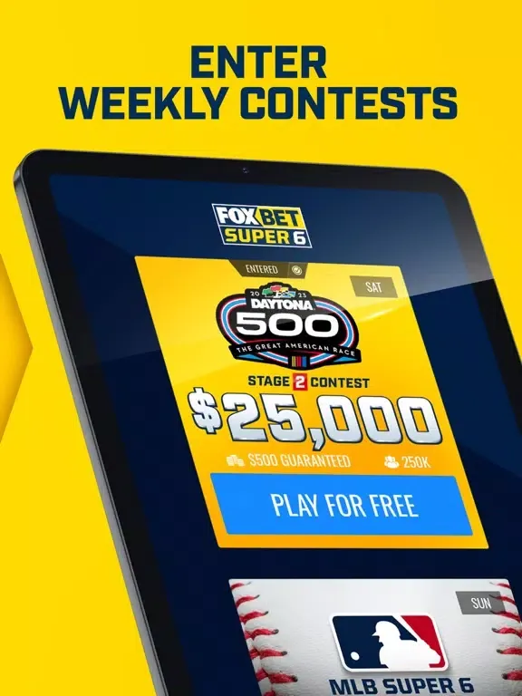 Tangkapan layar FOX Bet Super 6 iPad 