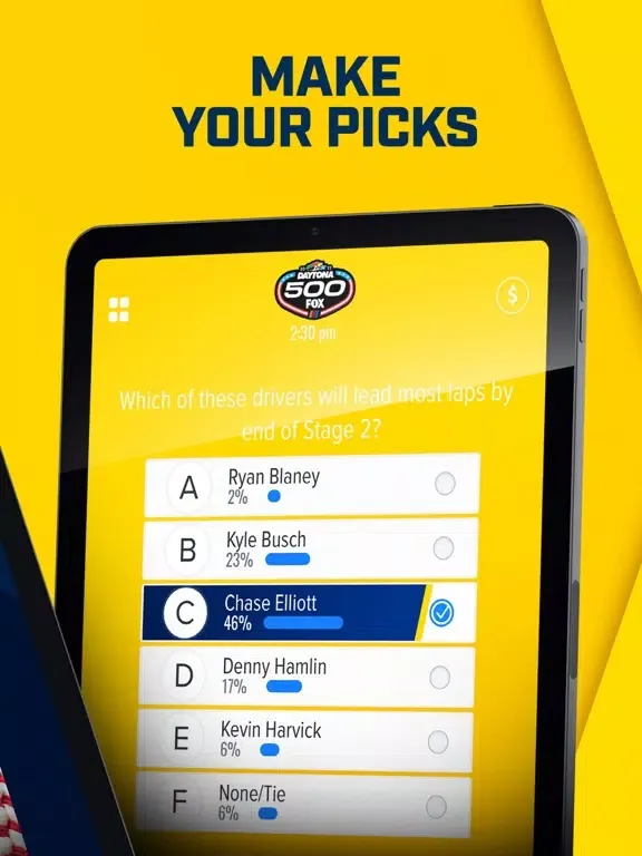 Tangkapan layar FOX Bet Super 6 iPad 