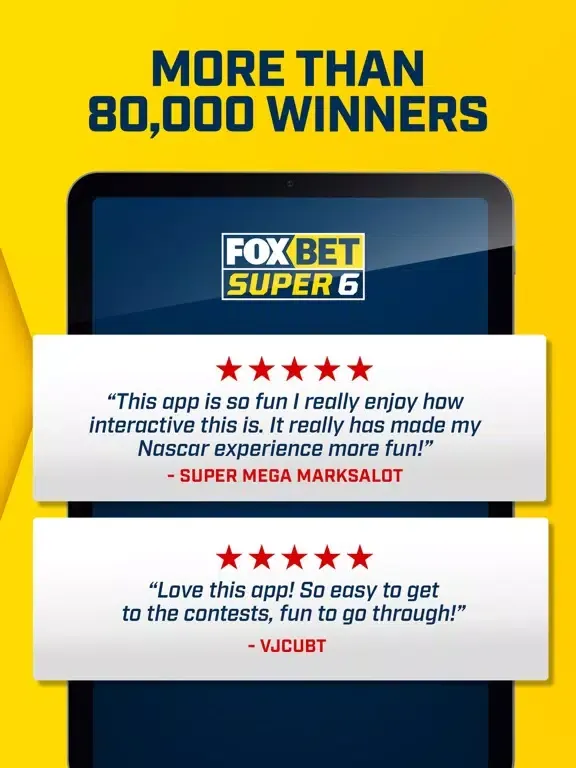 Tangkapan layar FOX Bet Super 6 iPad 