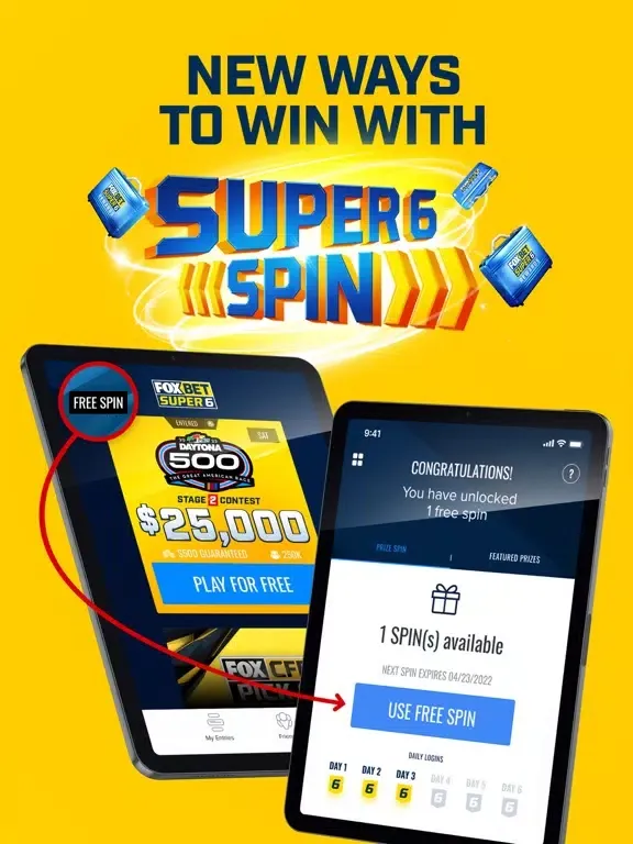 Tangkapan layar FOX Bet Super 6 iPad 