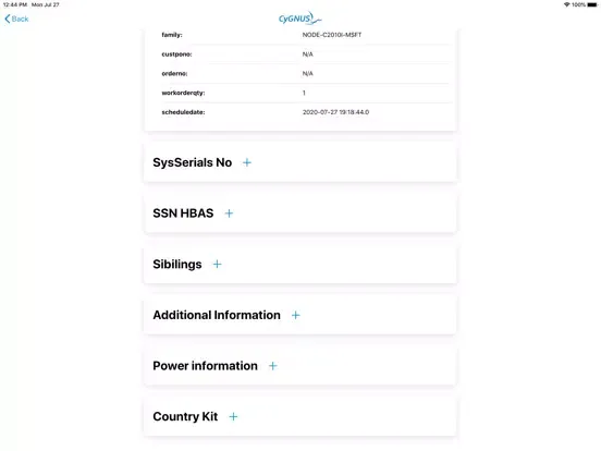 CyGNUS App iPad  Ekran Görüntüleri