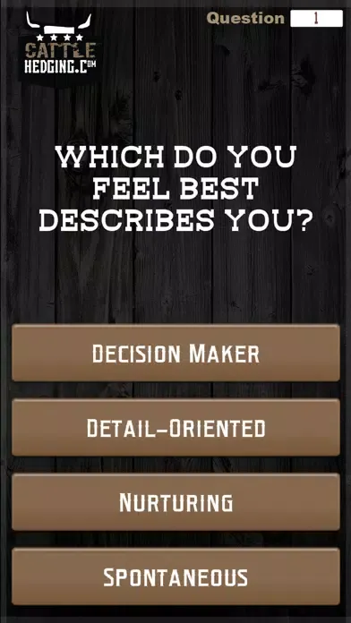 Capturas de tela do CattleHedging Personality Quiz