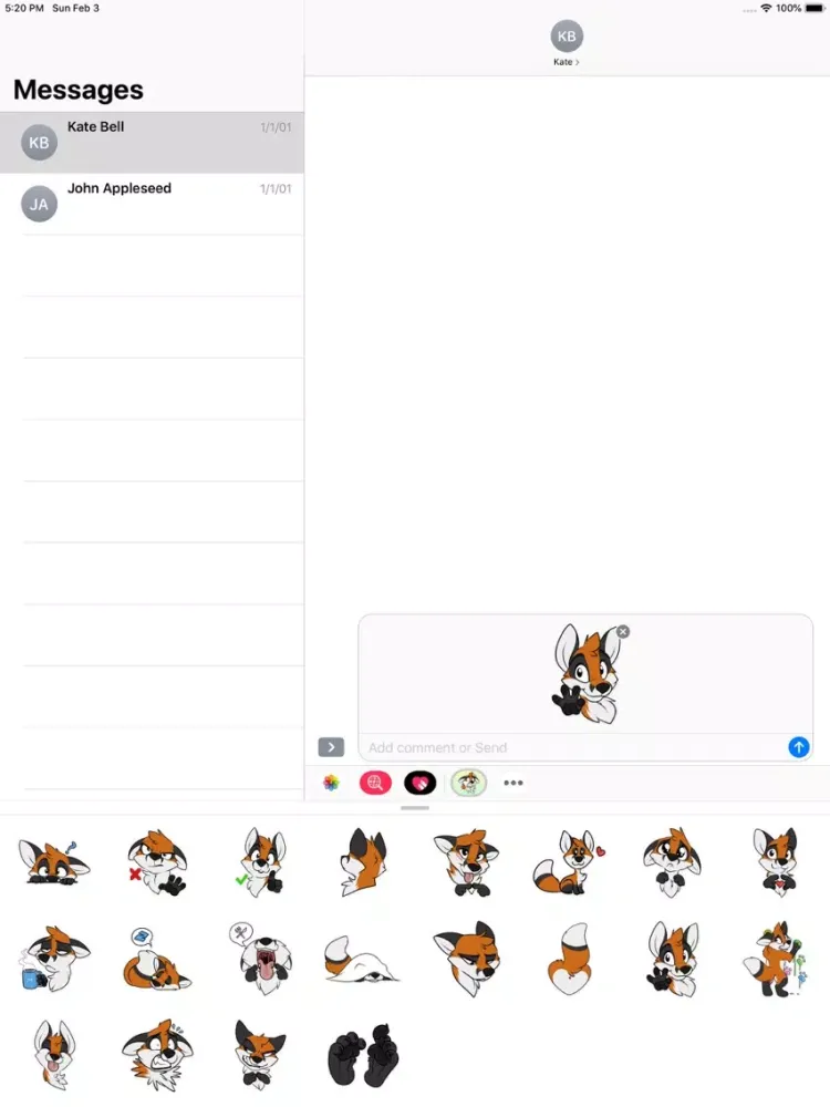 Fox Animal Stickers & Emojis iPad 应用截图