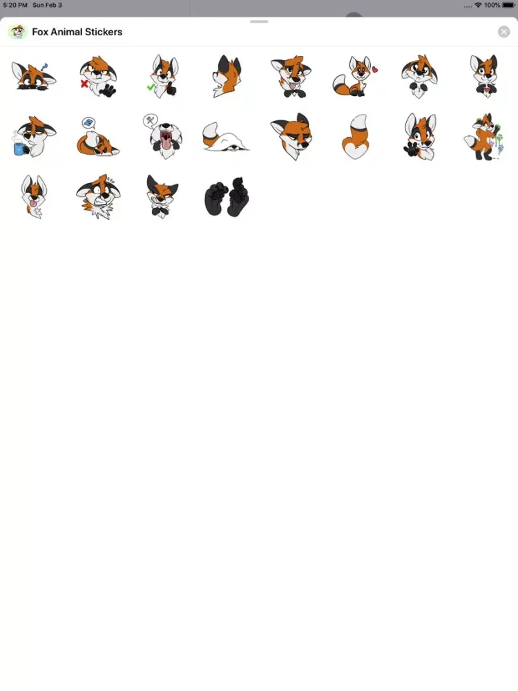 Fox Animal Stickers & Emojis iPad 应用截图