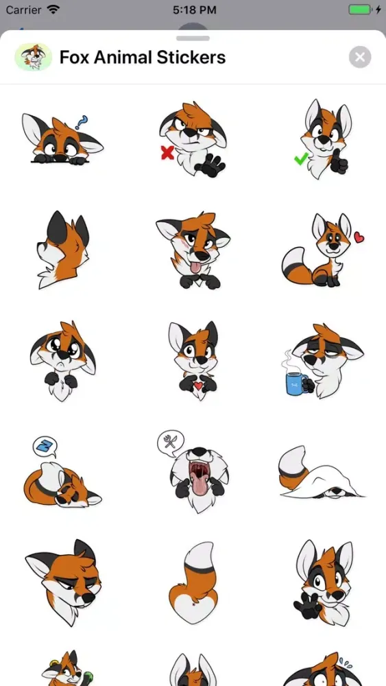 Fox Animal Stickers & Emojis应用截图