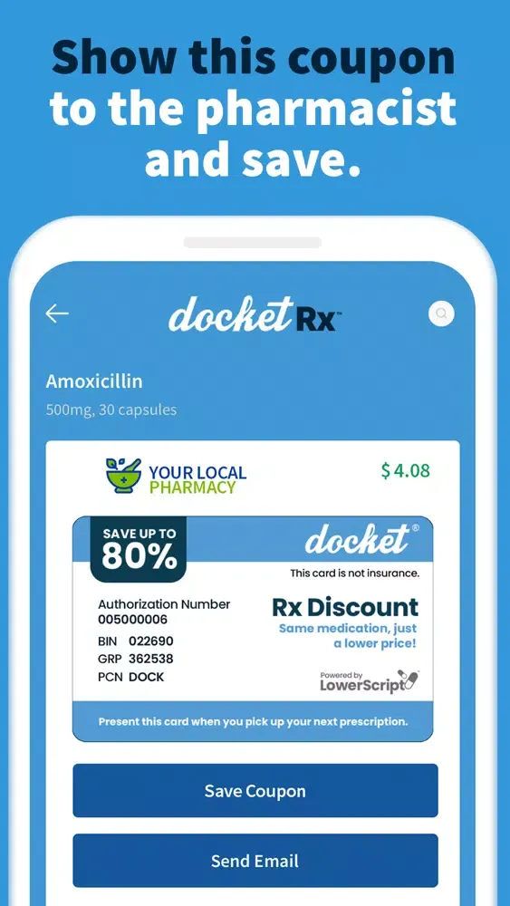 DocketRx™ - Pharmacy Discounts Screenshots