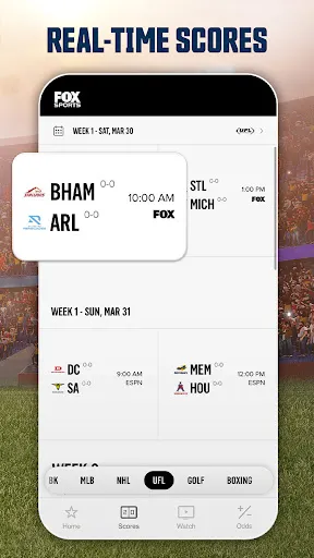 Tangkapan skrin FOX Sports: Watch Live