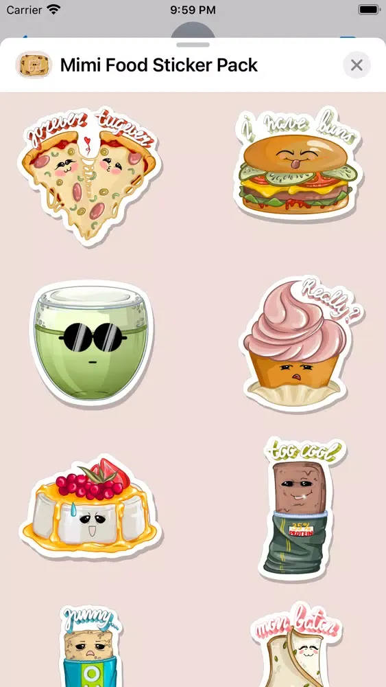 Capturas de tela do Mimi Food Sticker Pack