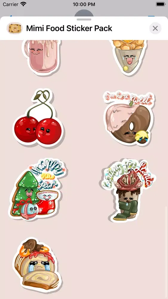 Capturas de tela do Mimi Food Sticker Pack