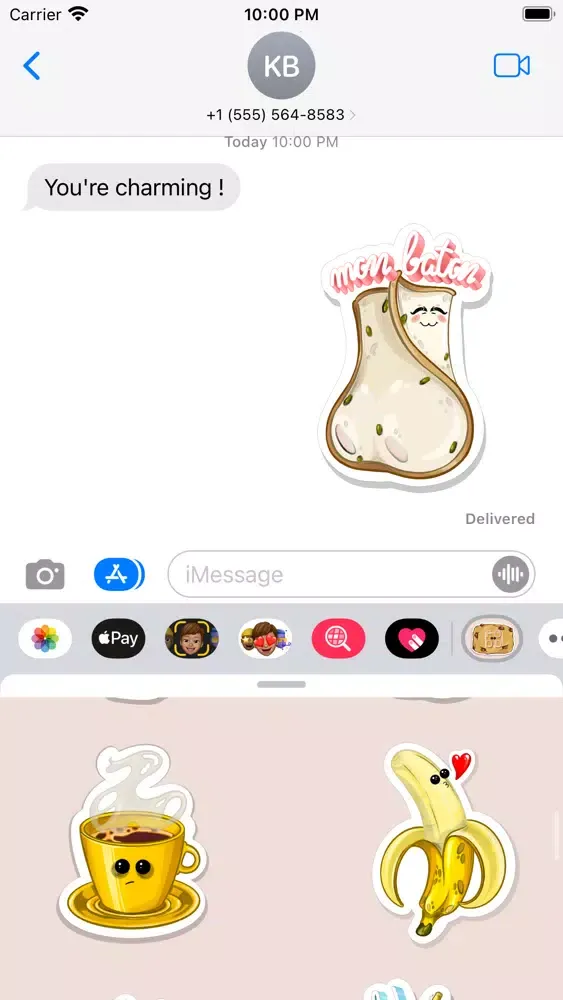 Capturas de tela do Mimi Food Sticker Pack