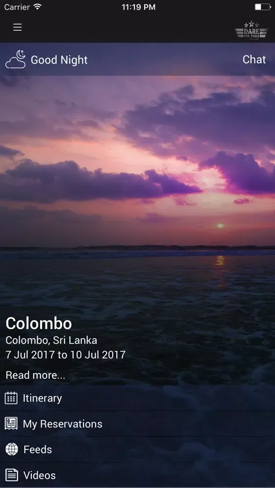Capturas de tela do DARE 2017