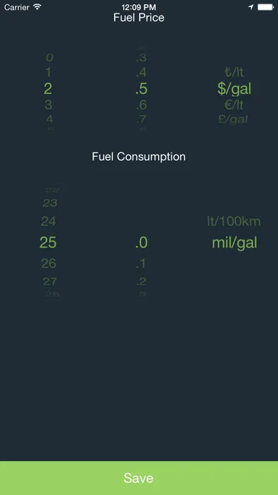 Capturas de tela do Sigma Fuel Lite
