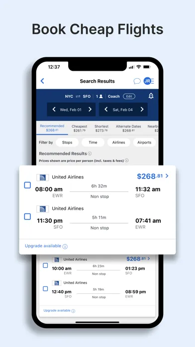 Capturas de pantalla de CheapOair: Cheap Flight Deals