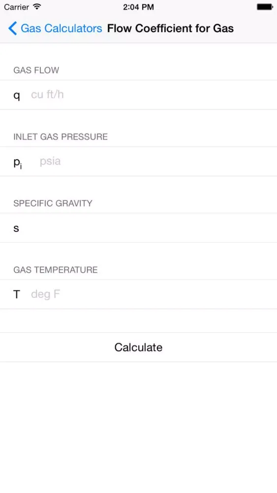 Gas Calculators - Chemical & Petroleum Engineers 스크린샷