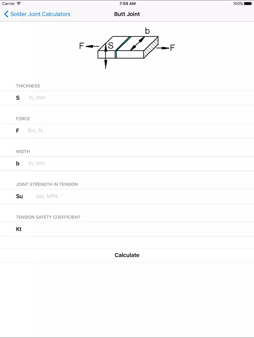 Solder Joint Calculators - Plumber, Electronics iPad  स्क्रीनशॉट