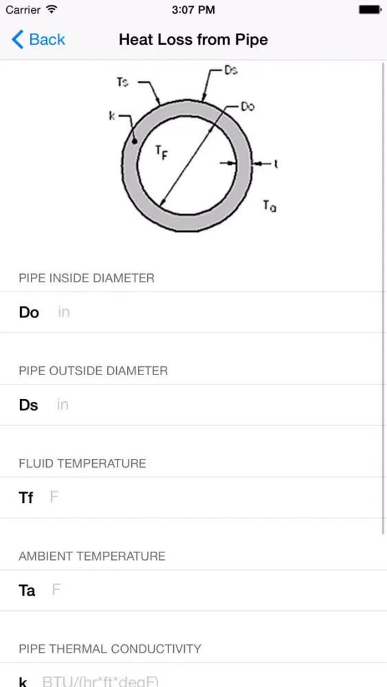 Captures d'écran de Thermodynamics Calculators - Mechanical Engineers