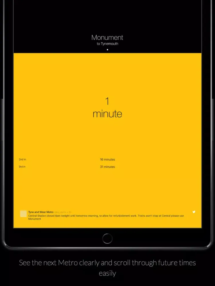 Next Metro : Timetable for Tyne & Wear iPad  स्क्रीनशॉट