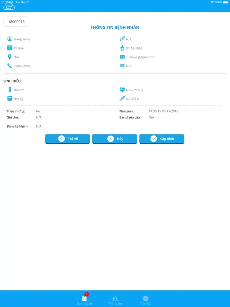 Скриншоты Clinic Cloud iPad 