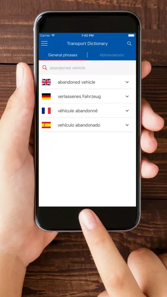 Transport Dictionary Screenshots