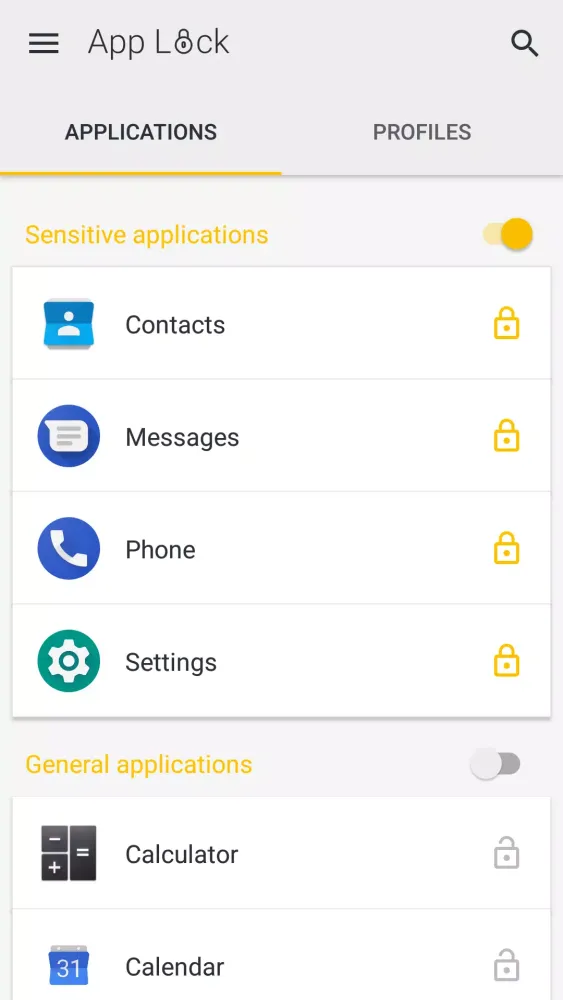 ภาพหน้าจอของ App Lock