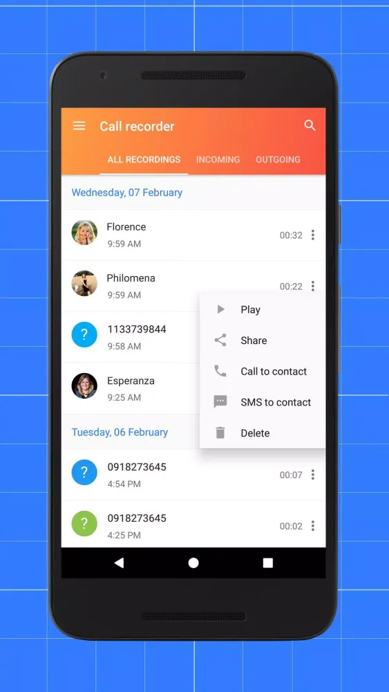 Скриншоты Call recorder