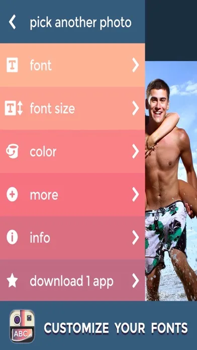 Captures d'écran de PictureGram Custom Text Fonts